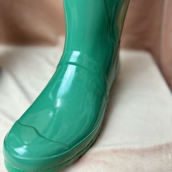 HUNTER ORIGINAL TALL GLOSS RAIN BOOTS, JADE SIZE 7/8 - Picture 6 of 10